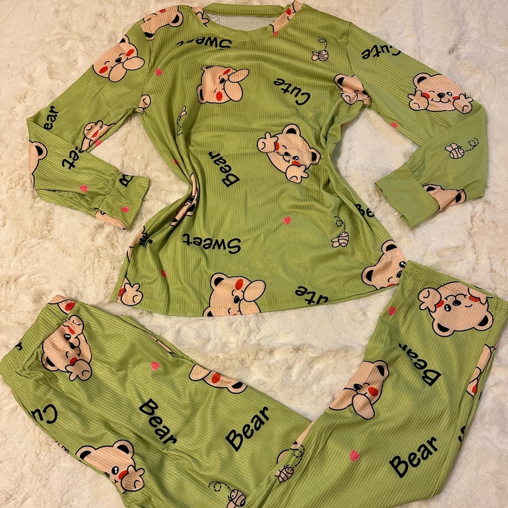Teddy bear cartoons pajamas set